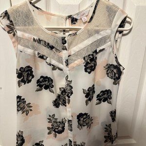 Candie's Women's Floral Cap Sleeve Blouse